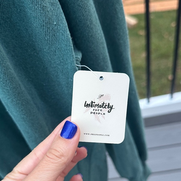 Free People Teal V-Neck Blouse - Picture 6 of 13